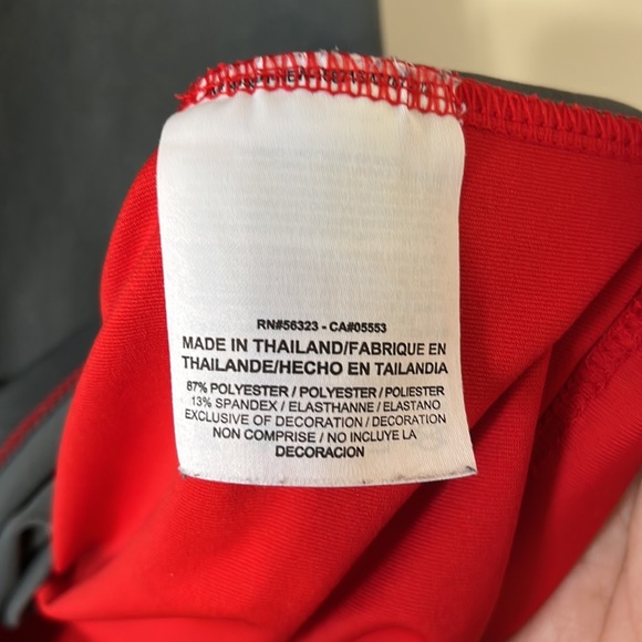 Nike Golf Dri-Fit Standard Fit Colorblock Red Grey Polo Size XXL - Picture 6 of 7